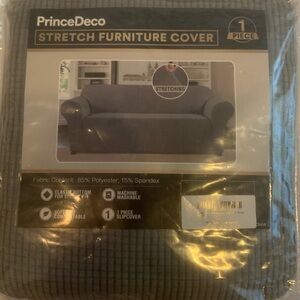 NWT PrinceDeco Stretch Gray Sofa Furniture Cover Gray 85% Polyester & 15%